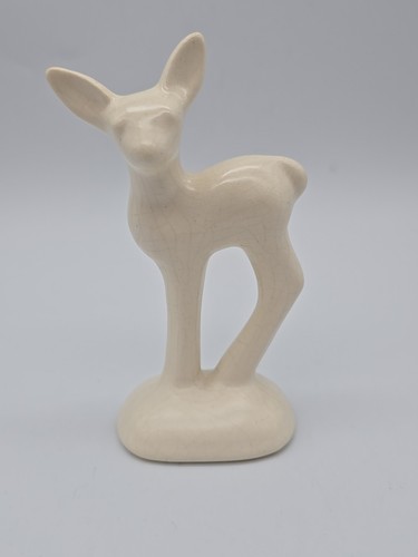 Vintage California Pottery Ceramic White Glazed Fawn Figurine 5” Tall - Picture 10 of 10