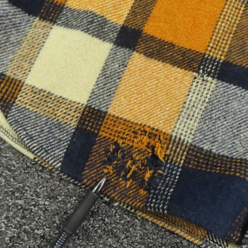 Vintage Fox Knapp Shirt Mens XL Plaid Wool Flannel Distressed 60s Shacket - Picture 2 of 12