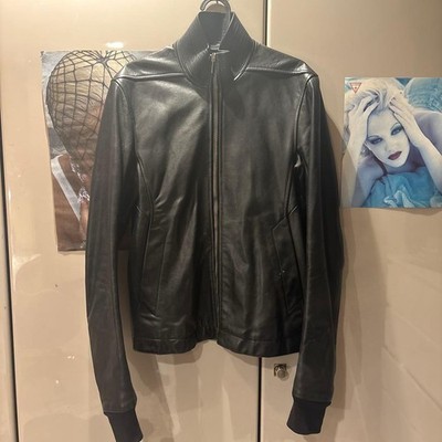 Rick Owens Leather Jacket M Black Sheepskin Good Condition