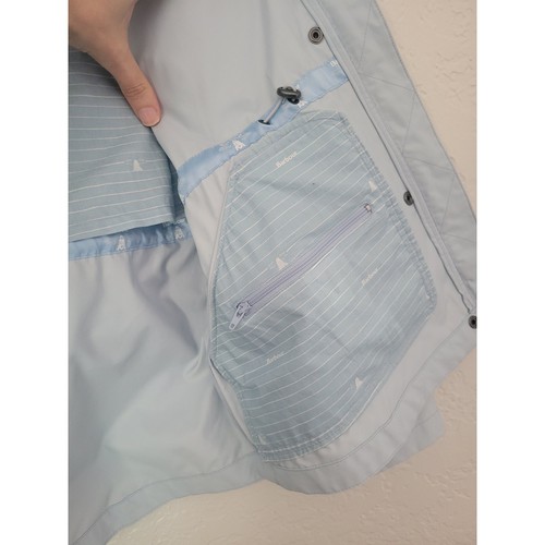 Barbour Deck Giacca Casual Donna Taglia 8 Blu Cipria Leggera con Cappuccio Tasche - Foto 14 di 15