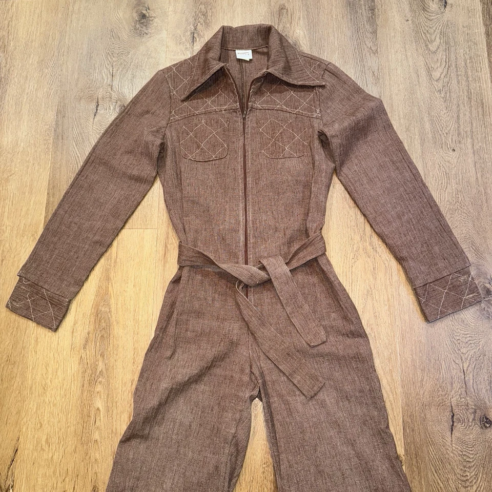 Mono de Colección Años 60 70 Campana Parte Inferior Una Pieza Ocio Salto Traje Disco Mod Para Mujer 7 Foto 3 de 4