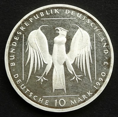 1990 Germany: 10 Deutsche Mark, Deutscher Orden, 15.5 g, .625