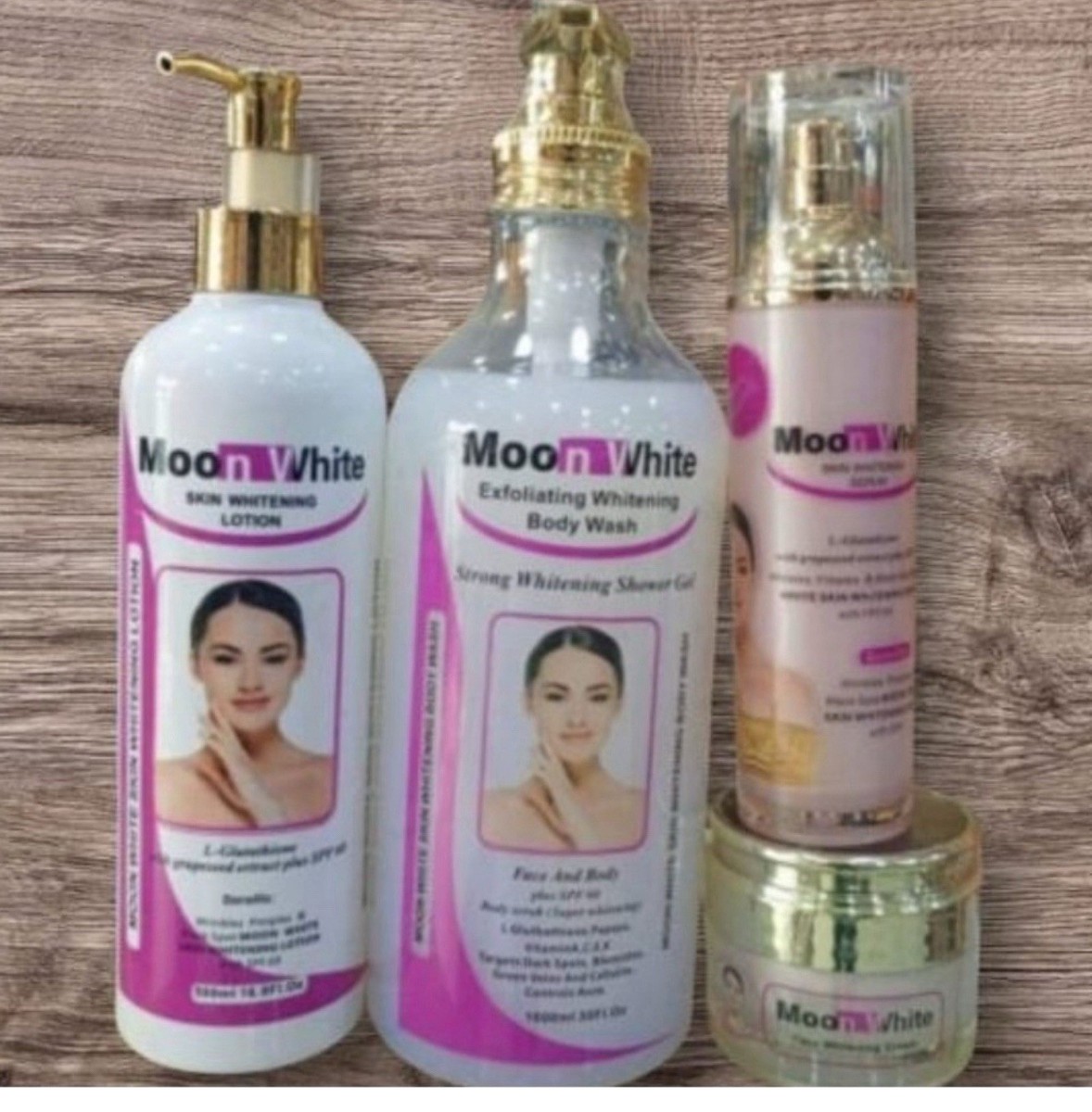 Moon White 5-in-1 Lotion Set Shower Gel, Lotion, Face Cream, Scrub