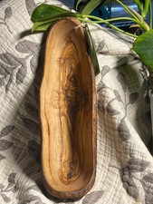 Olive Wood Bread Basket- Long bowl 12.5X4 inches New Italy