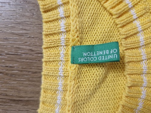 UNITED COLORS OF BENETTON Maglione Giallo Treccia Bambini (INT S) - Foto 3 di 3