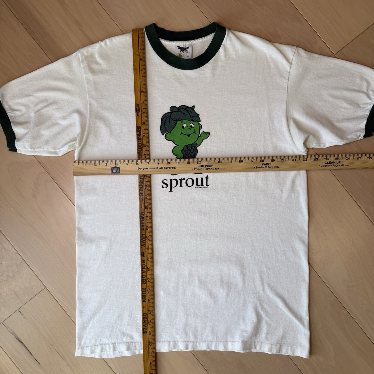 Vintage Green Giant Shirt XL White 90s Ringer Sprout Cartoon Promo