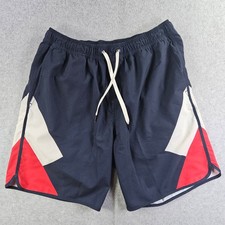 Fair Harbor Swim Trunks Mens L Blue Colorblock Lined Stretch Beach Shorts