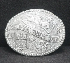 WA11132 VINTAGE UNUSED 1989 **NATIONAL FINALS RODEO** PCRA COLLECTOR BELT BUCKLE