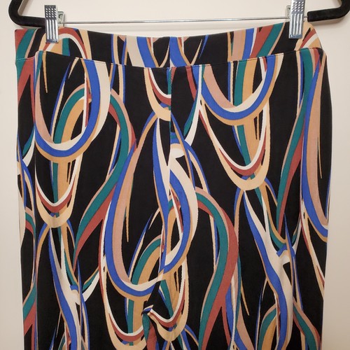 Chicos Travelers Pants Womens 2 Size US Large Stretch Knit Black Art Print - Picture 3 of 9