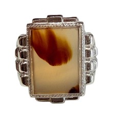 Silver  Agate Ring