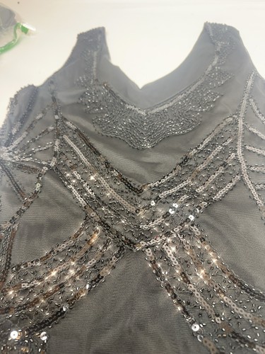 XS Funkytown Flapper Kleid Gatsby Fransen Tanz Pailletten Party Formell Cocktail - Bild 16 von 16