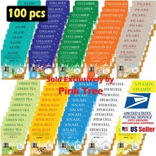   Malie   100 pcs Ultra Hydrating Korean Essence Sheet Masks  10types x 10ea 