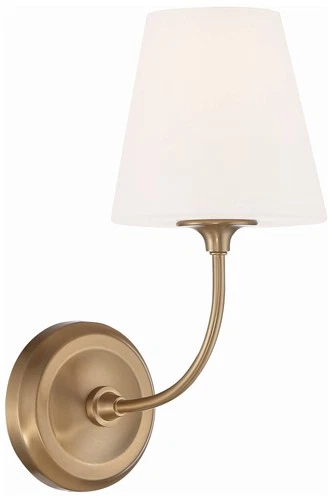 Crystorama Sylvan 13 3/4" Vibrant Gold White Glass Shade Wall Sconce - Picture 2 of 8