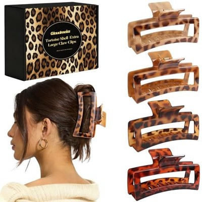 Large Wide Hair Claw Clips Extra Large for Thick Hair Dark Tortoise Large Wide Hair Claw Clips Extra Large for Thick Hair Dark  main image 3