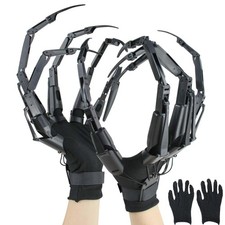 Halloween Articulated Fingers with Extension Nails Gloves, Upgrade 3D Claw ...