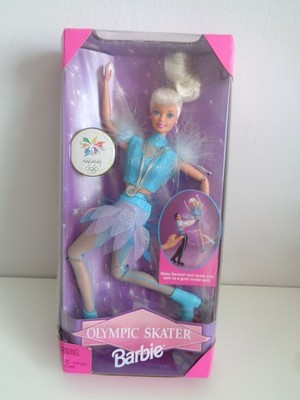 Vintage Barbie Olympic Skater 18501 Eislaufen Spinnpuppe Olympia 1998 Neu