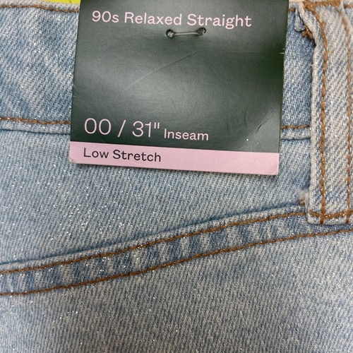 Wild Fable Women's 90's Relaxed Straight Leg Jeans Light Blue Size 00 - Picture 4 of 6