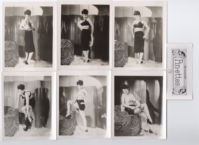 HOLLYWOOD PIN-ETTES SET #11 "UNMARKED" - 12 ORIGINAL B&W CLOTHED TO