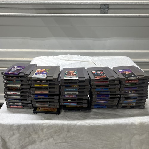 Vintage NES Nintendo Games Lot Of 50 Games + 3 Dust Covers ALL Tested & Working!