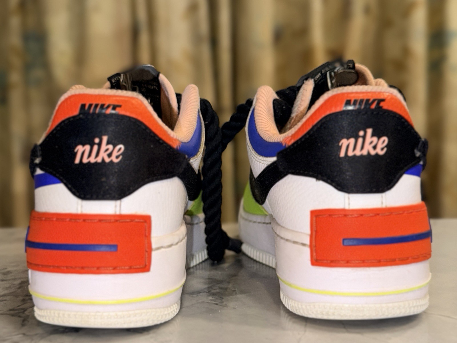 Size 7.5 - Nike Air Force 1 Shadow White Multi W CUSTOM AF1 Rope Laces image 7