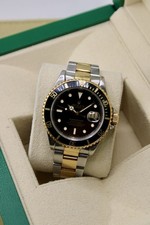 Rolex Submariner 16613 Silver and Gold Oyster Bracelet with Black Bezel