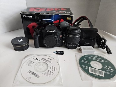 Canon EOS Rebel T3i 18MP Digital Camera Kit w/ EF-S 18-55mm II Lens & Macro Lens