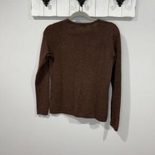 J McLaughlin Cashmere Sweater Brown Crewneck Button Sleeve Women  s S READ 
