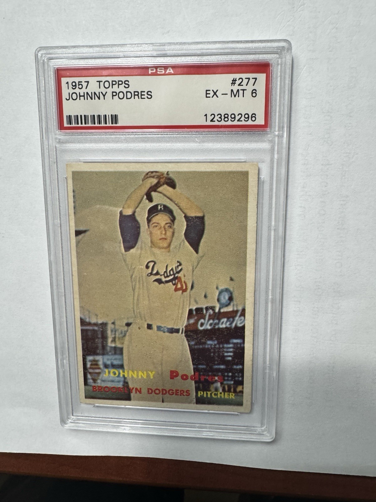 1957 Topps #277 Johnny Podres PSA 5