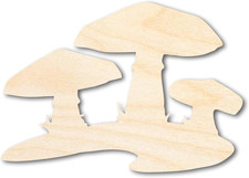 Unfinished Wood Mushrooms Shape Craft up to 46" 12" / 1/8"