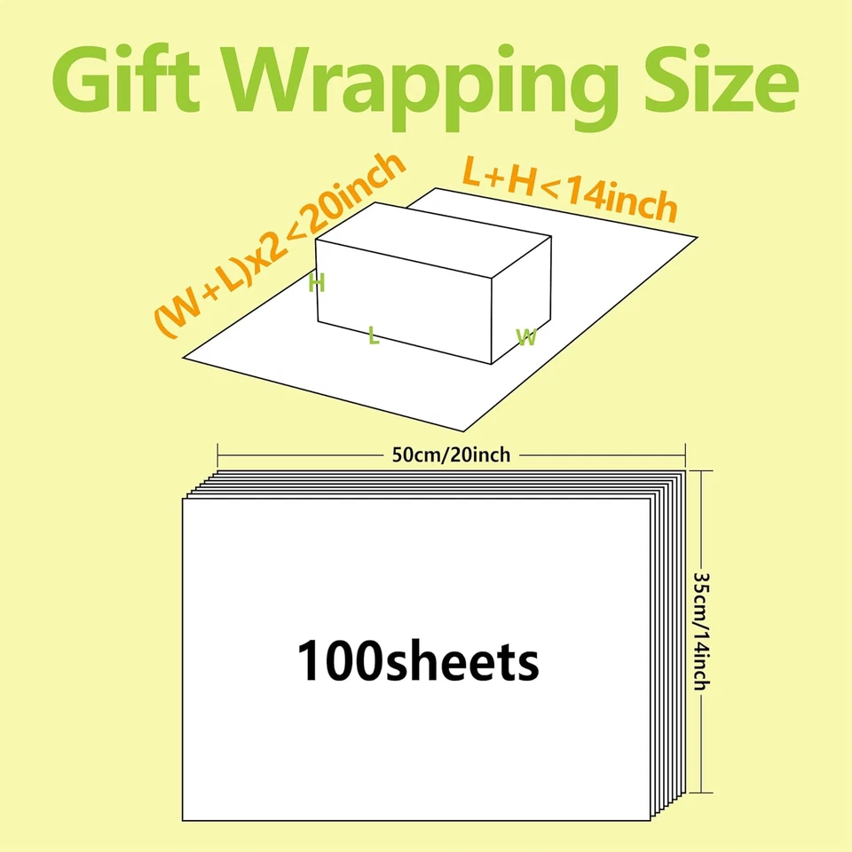 100 Sheets 20"X14" White Tissue Paper for Gift Bags, Recyclable Holiday Decorati - Image 2 of 4