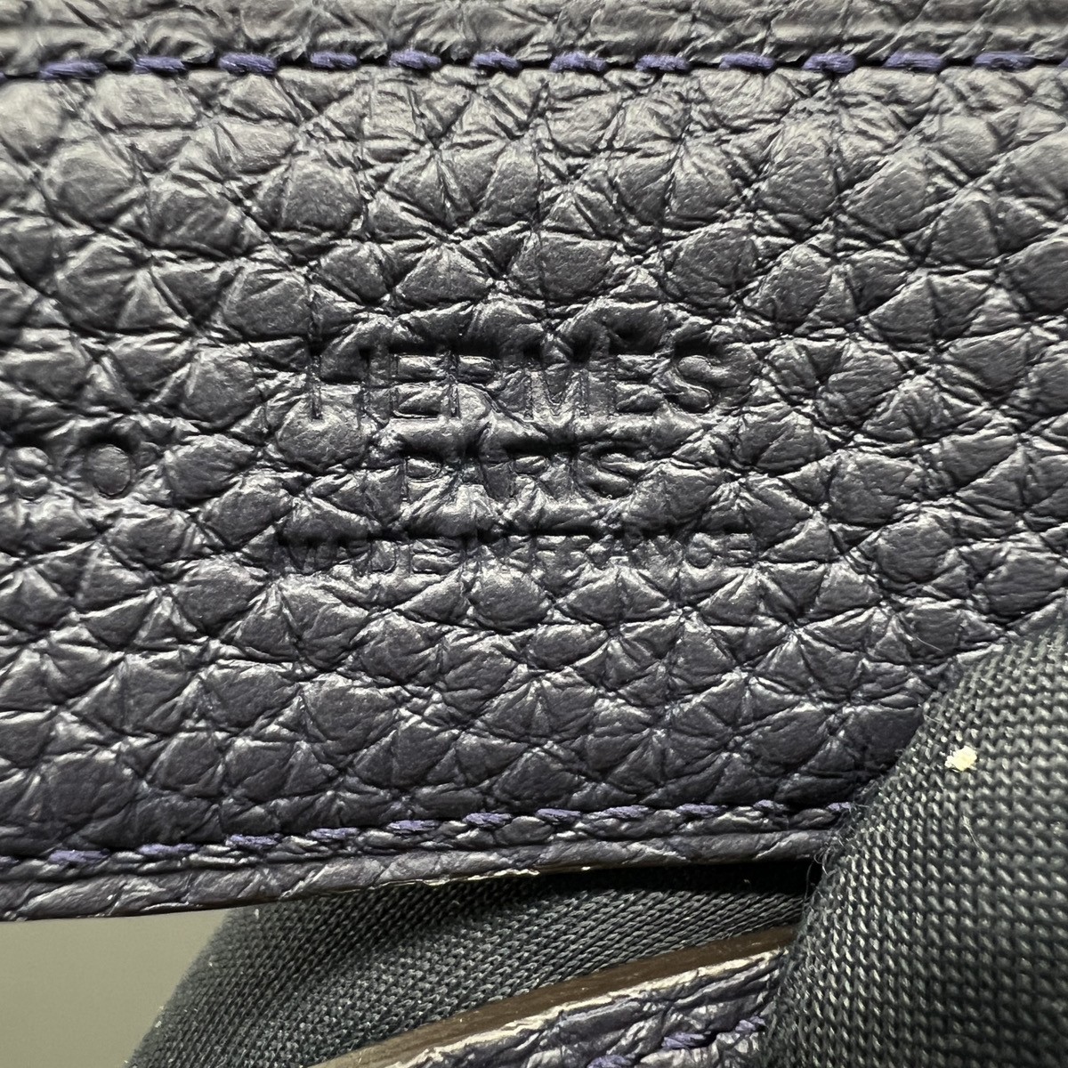 HERMES H.O.K. belt black/Navy leather mens Second Hand SA-rank image 6