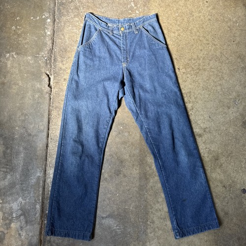 Vintage 1950s Denim Pants High Waist Jeans Dungaree Sportswear Carters Flannel - Picture 1 of 10