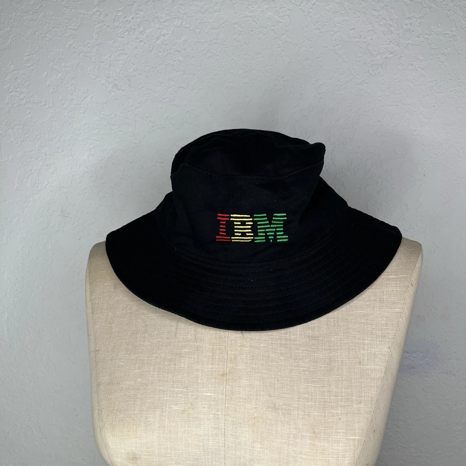 IBM Big X Black Bucket Hat 100% Cotton Tech Summer, Spring, Tropical, Beach, Sun