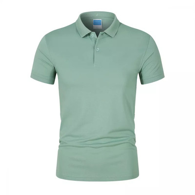T-Shirt Herren Basic Polo Kragen Grün Slim Fit 3D0F65