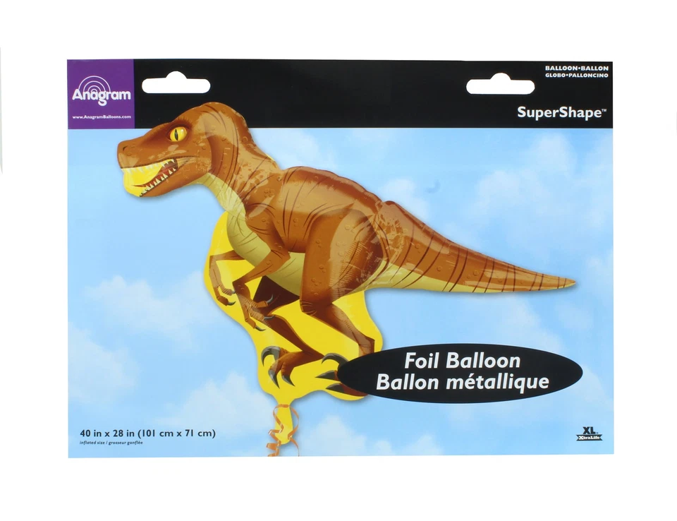 Balão de papel alumínio Mylar superforma dinossauro aves de rapina XL 40" decorações de festa de aniversário - Imagem 3 de 4