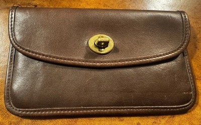 Vintage Coach Turnlock Case Wallet #7171 Clutch Pouch Mahogany