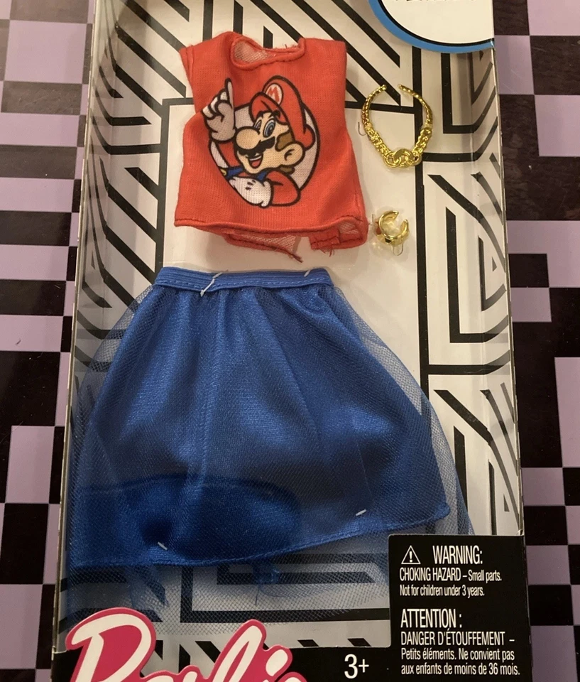 НОВЫЙ! Barbie 2017 Super Mario Bros. Персонажи платье / модная юбка и футболка - Изображение 2 из 4