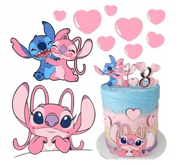 MARKENLOS Lilo & Stitch Essbar Tortenaufleger Torte Geburstag Zuckermasse +NAME