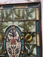 antikes Jugendstil-Bleiglas-Fenster, um 1900, Altbau, Treppenhaus