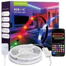 RGB+IC LED Strip Light, 104ft Smart LED Light for Bedroom, Bluetooth APP Cont...