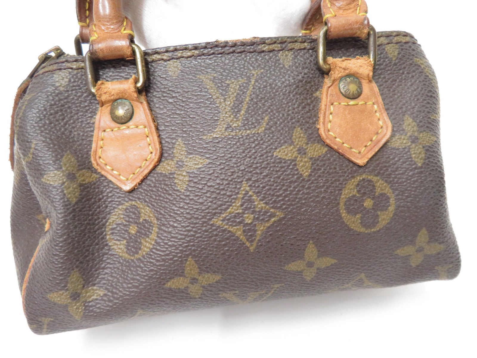 Authentic Louis Vuitton Monogram Mini Speedy Hand Bag F#46783