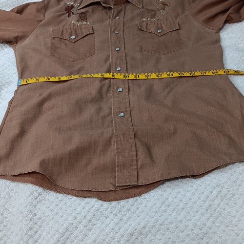 Vintage 70s Border Town Western Shirt | Embroidered Pearl Snap | Medium | Long Tail - Bild 15 von 20