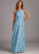 Azazie Dallas Dress - Blue Fern Floral - Size 2 - Brand New
