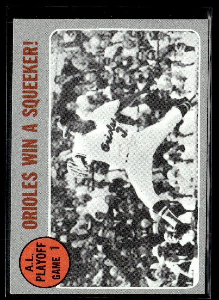 1970 Topps ALCS Game 1 - Orioles Win A Squeeker! LCS EXMT Set Break #199