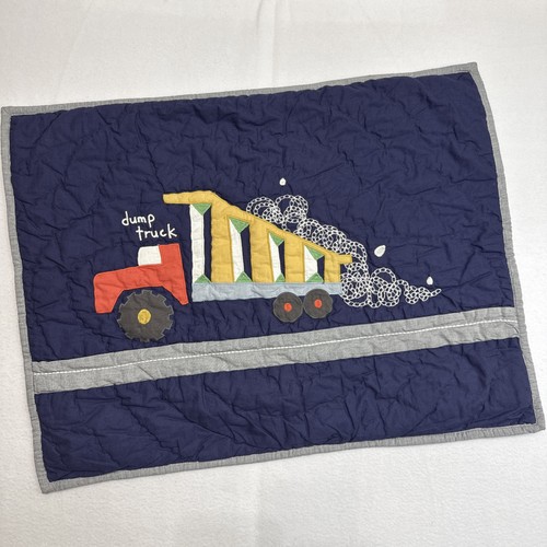 Pottery Barn Kids Busy Trucks Quilted Standard Pillow Sham 20 X 26 Tie Closure