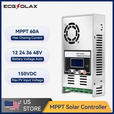 ECGSOLAX 60A MPPT Solar Charge Controller 12/24/36/48V Max 150V PV