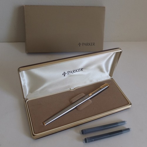 Vintage PARKER 180 Flighter Füllfederhalter, USA QE 1980—19 HONI 82 Monogram—Top