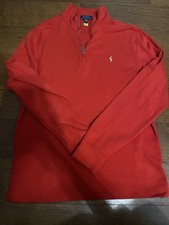 Polo Ralph Lauren Boys Red 1/4 Zip Knit Sweater XL, fits like a M