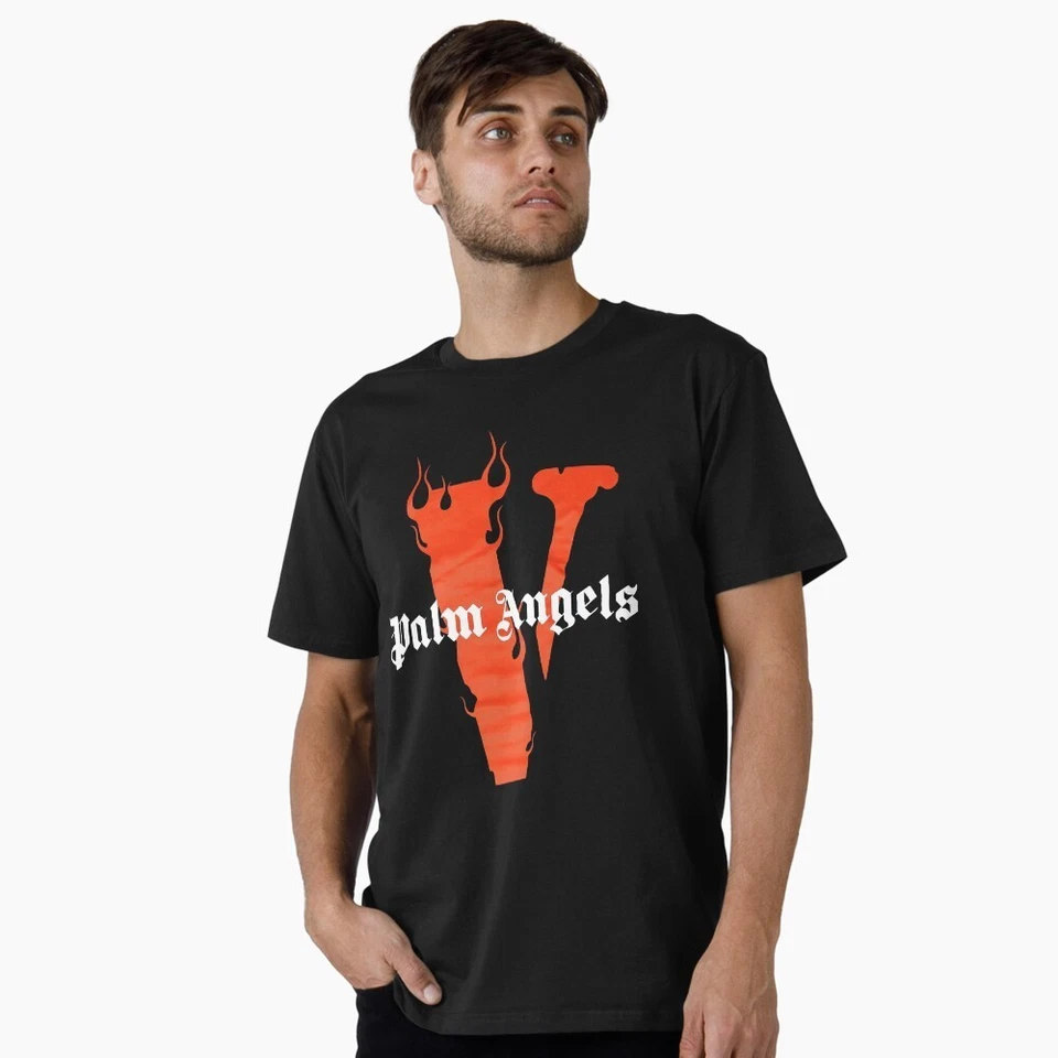 Camiseta VLONE x PALM ANGELS Flame Negra y Roja Talla Mediana Foto 3 de 3
