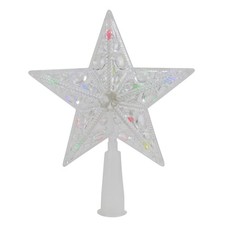 Northlight 6" Clear Crystal Jeweled Star LED Christmas Tree Topper -Multi Lights